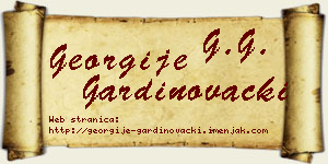 Georgije Gardinovački vizit kartica